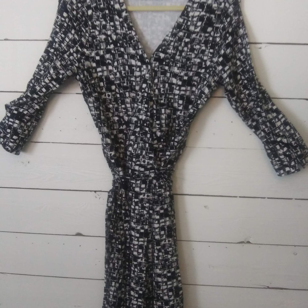 Ann Taylor Printed Jersey Wrap Dress